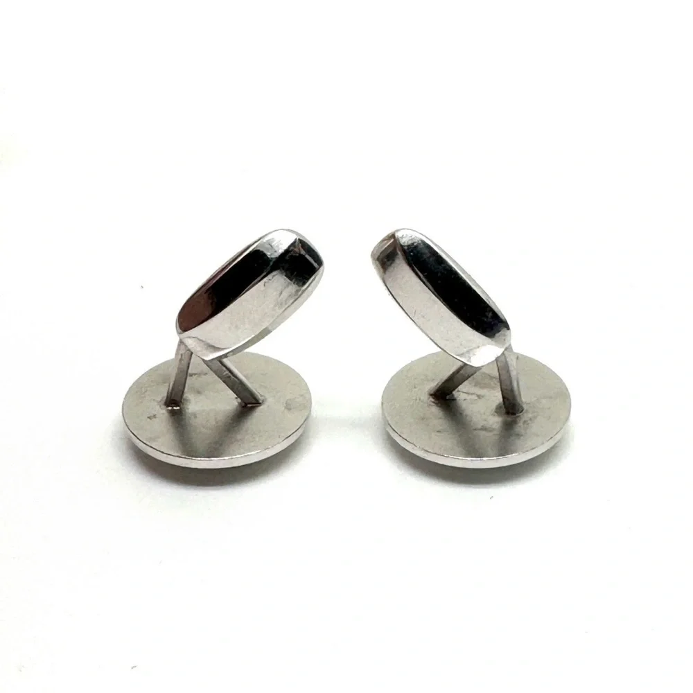 Sterling Silver and Black Onyx Cufflinks by Simmons Midcentury Modern Vintage